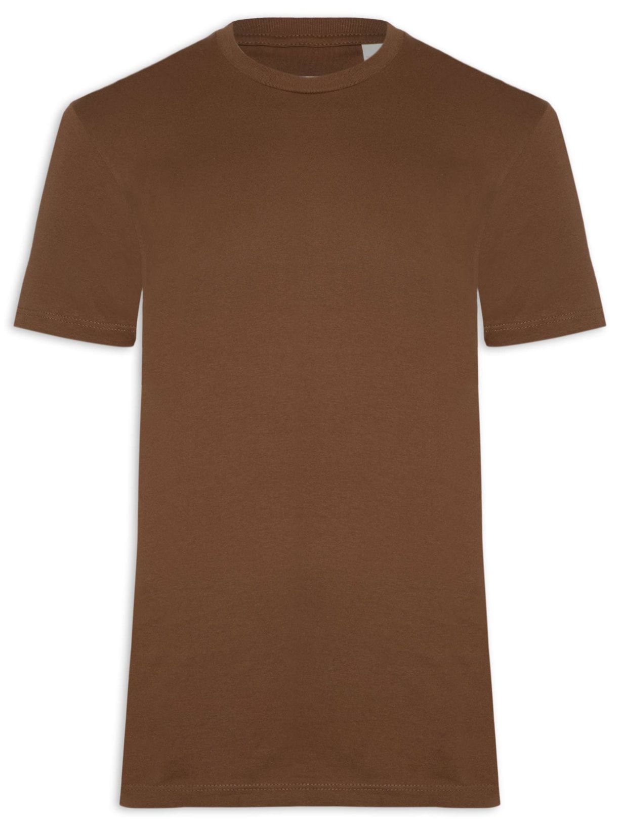 Camiseta Masculina Slim Fit com Logo no Punho - Marrom