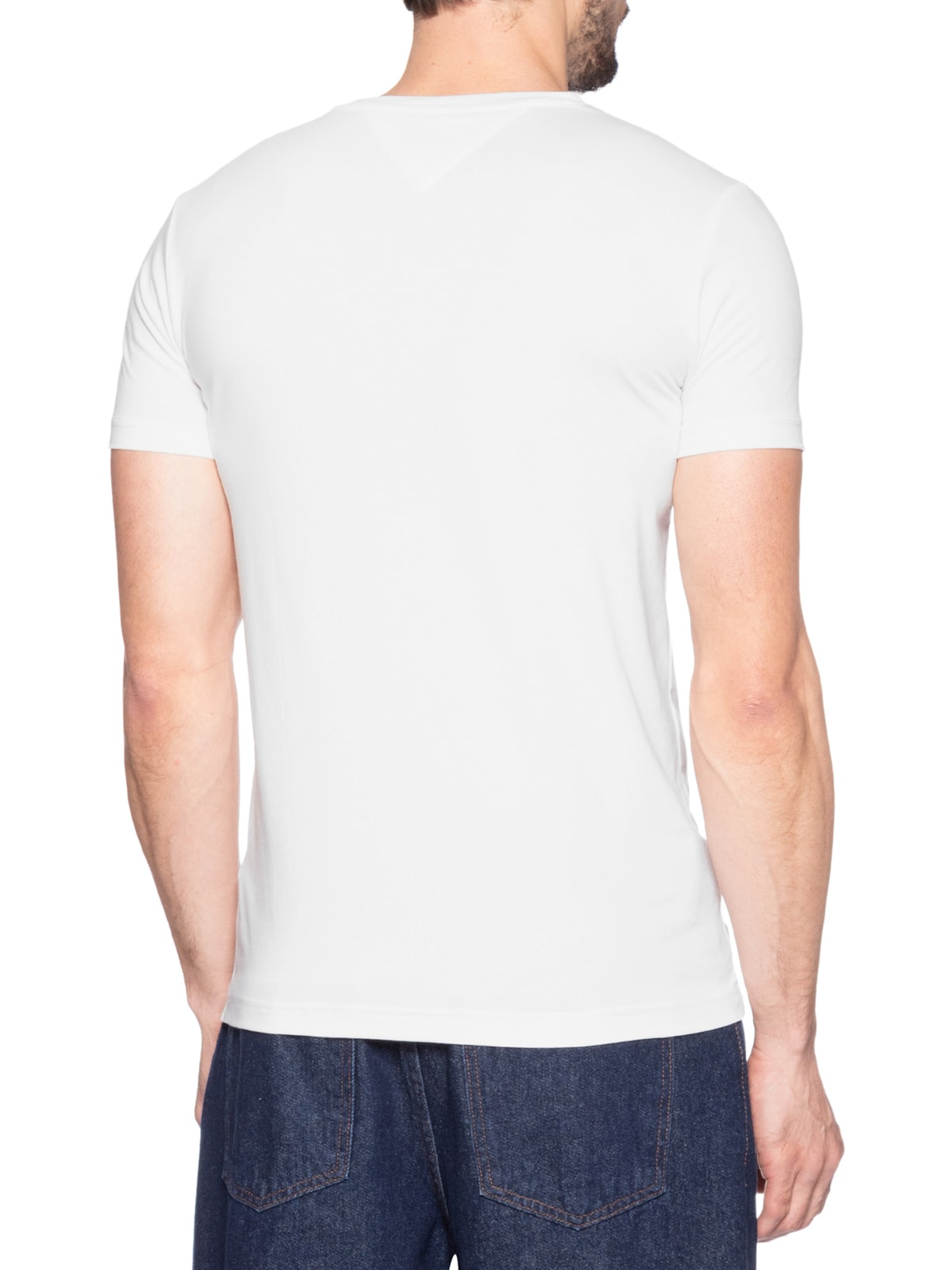 Camiseta Masculina Slim Fit Core Stretch Branco Tommy Hilfiger
