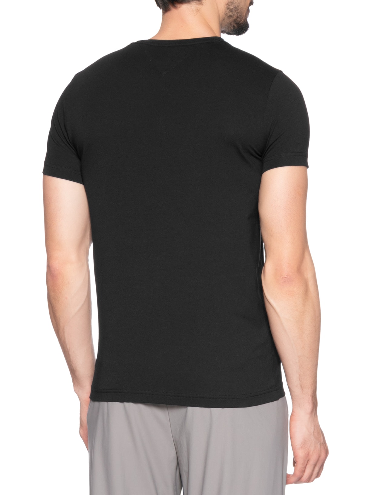 Camiseta Masculina Slim Fit Core Stretch Preto Tommy Hilfiger