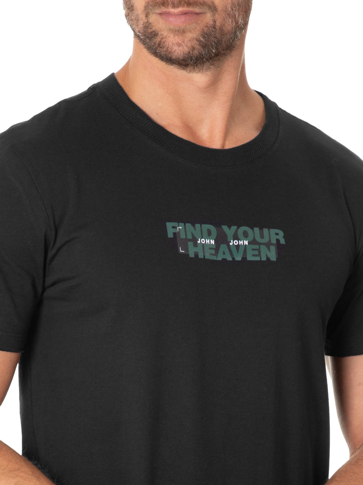 Camiseta Masculina Slim Fit Heaven Preto John John