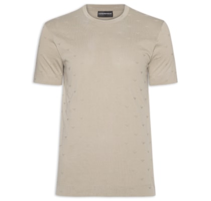 Camiseta Masculina Slim-Fit In All-Over Micro Eagle Logo New - Bege