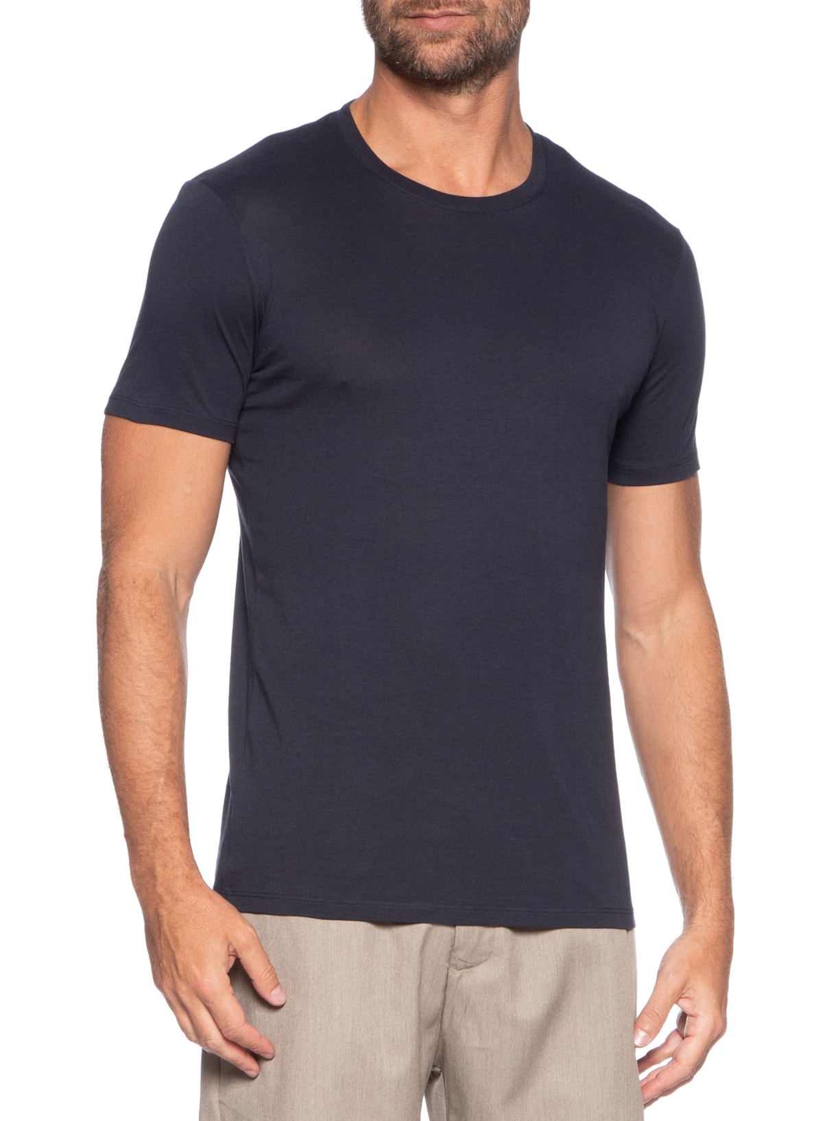 Camiseta Masculina Slim Fit Pima Azul Armani Exchange