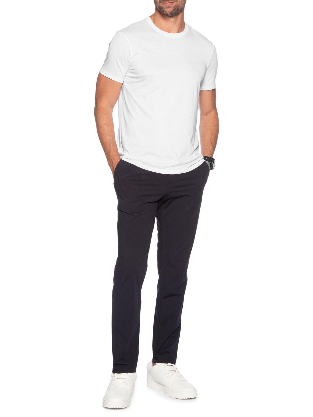 Camiseta Masculina Slim Fit Pima Branco Armani Exchange