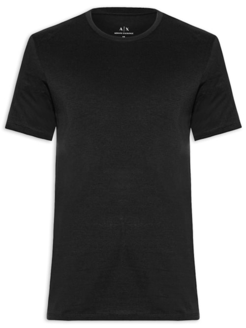 Camiseta Masculina Slim Fit Pima Gola Careca - Preto