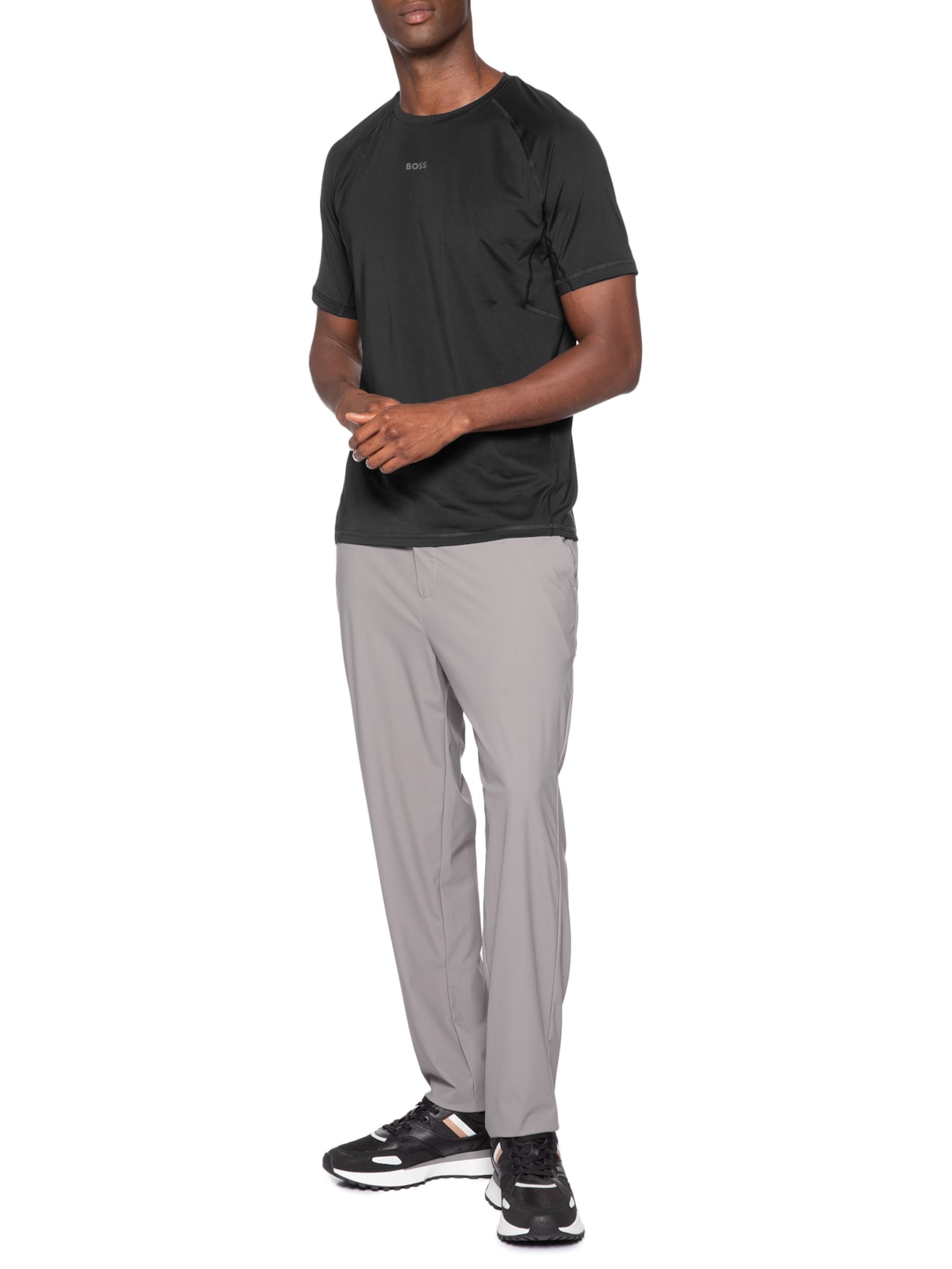 Camiseta Masculina Slim-Fit Reflect Details Tee AC Preto Boss