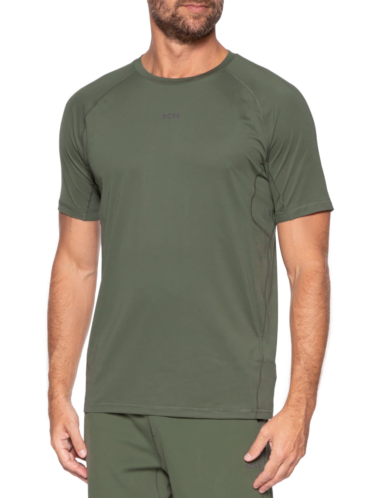 Camiseta Masculina Slim-Fit Reflect Details Tee Ac Verde Boss