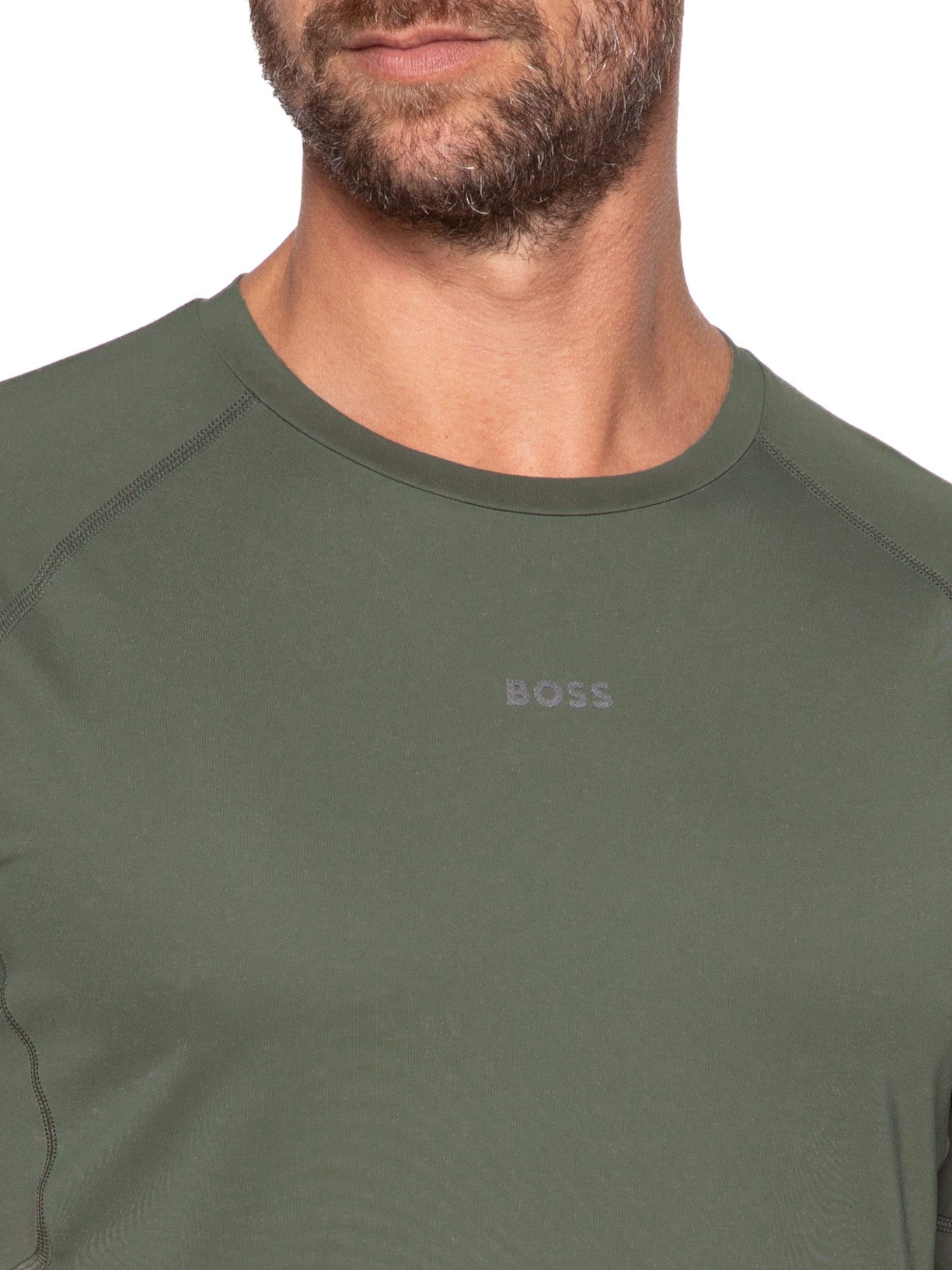 Camiseta Masculina Slim-Fit Reflect Details Tee Ac Verde Boss