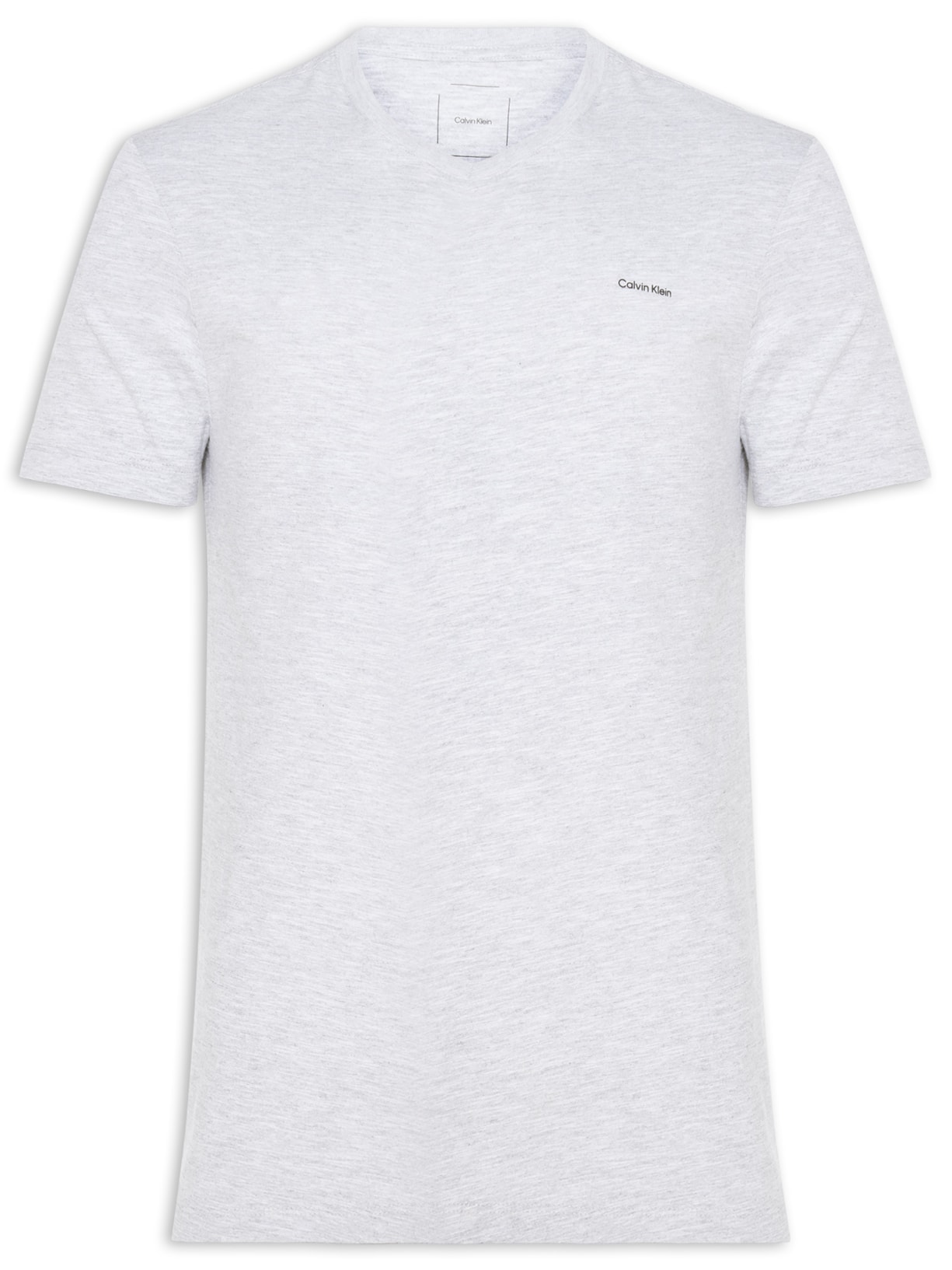 Camiseta Masculina Slim Flamê Gola V - Cinza