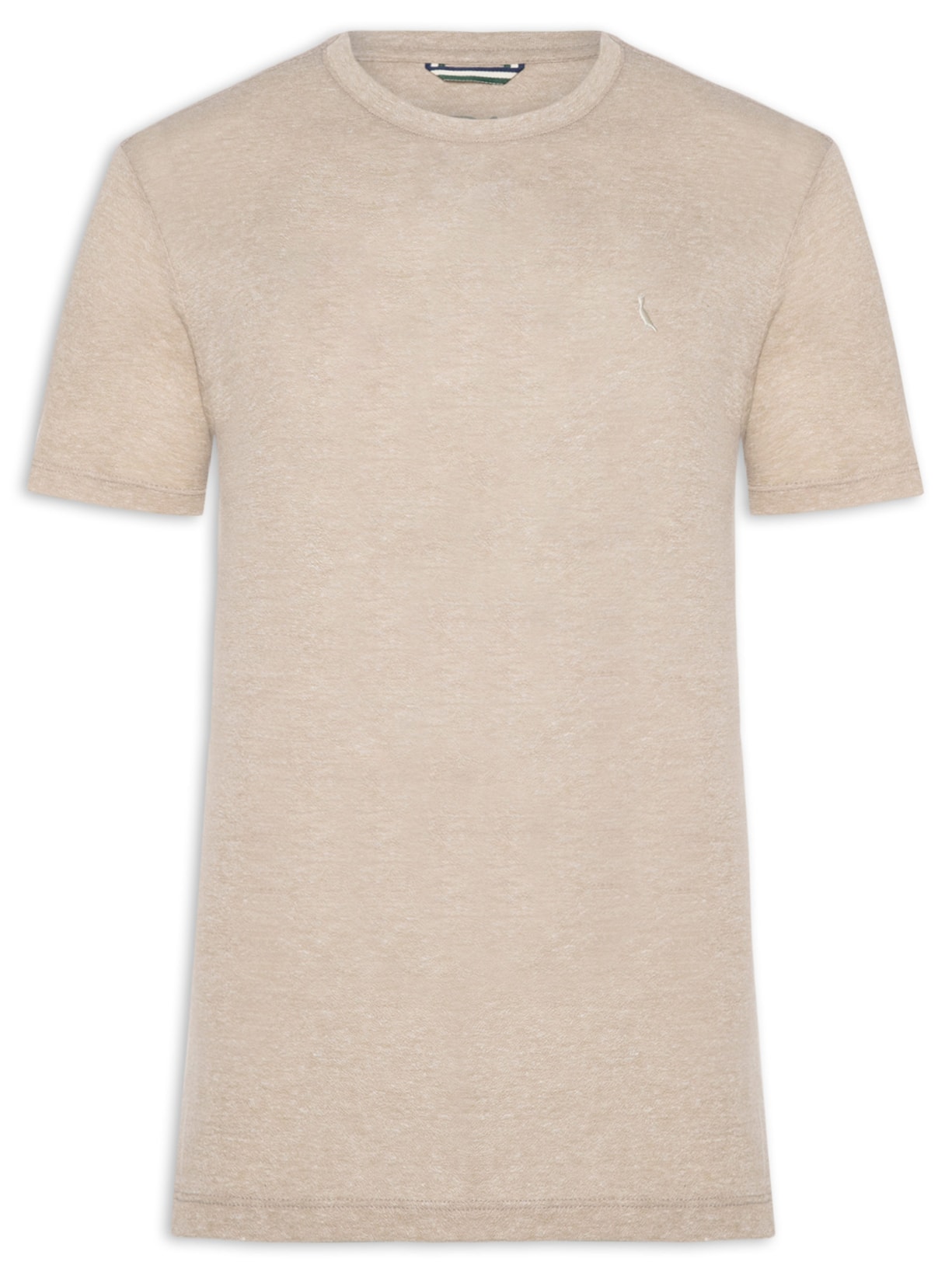 Camiseta Masculina Slim Malha Bege Reserva