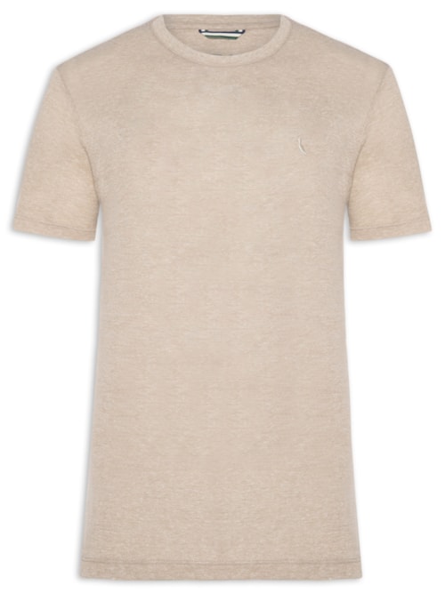 Camiseta Masculina Slim Malha - Bege