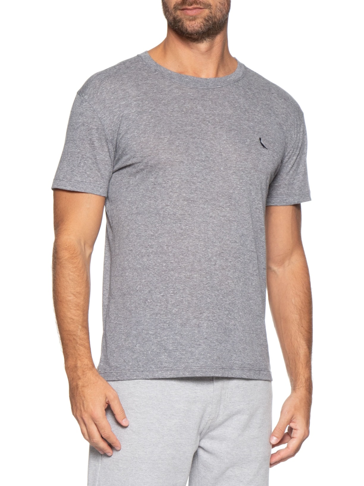 Camiseta Masculina Slim Malha Cinza Reserva