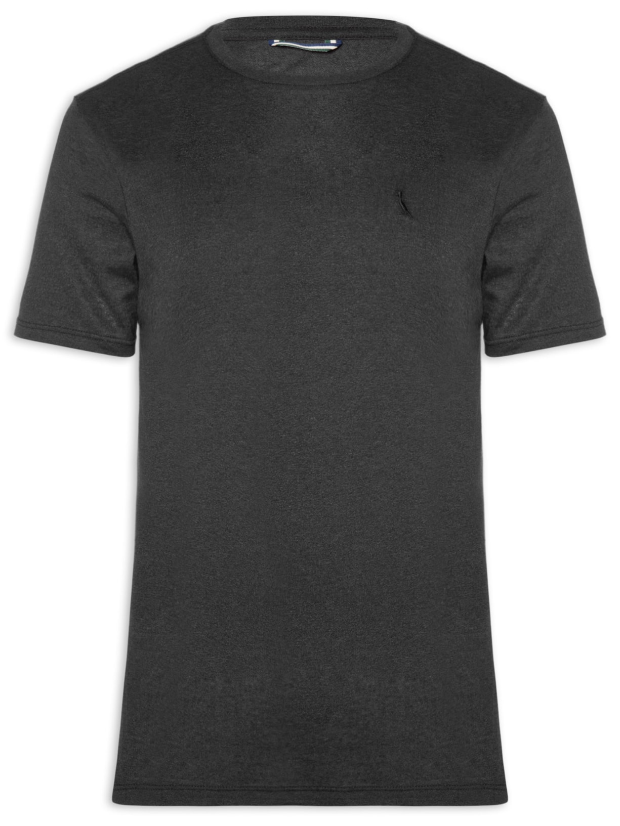Camiseta Masculina Slim Malha Pêssego - Preto