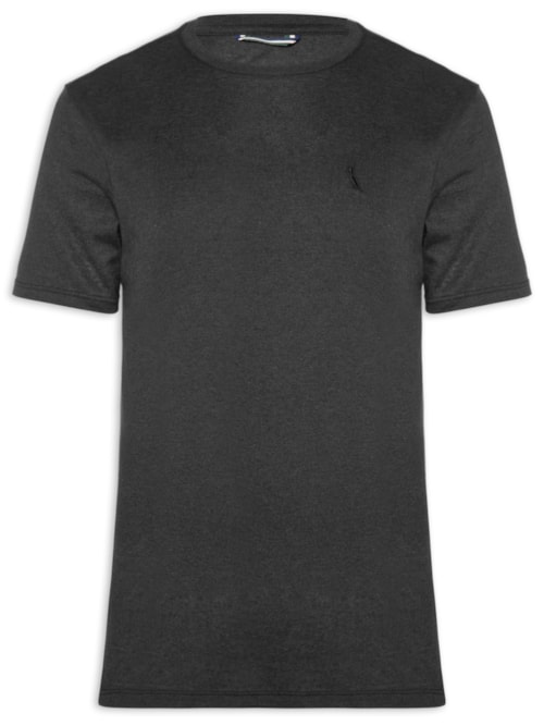 Camiseta Masculina Slim Malha Pêssego - Preto