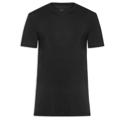 Camiseta Masculina Slim Modal Color - Preto