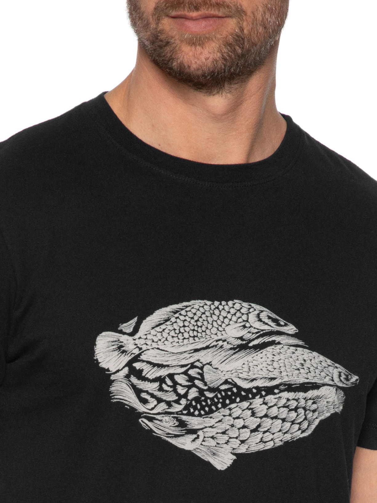 Camiseta Masculina Slim Pirarucu Regenerate Life Preto Osklen