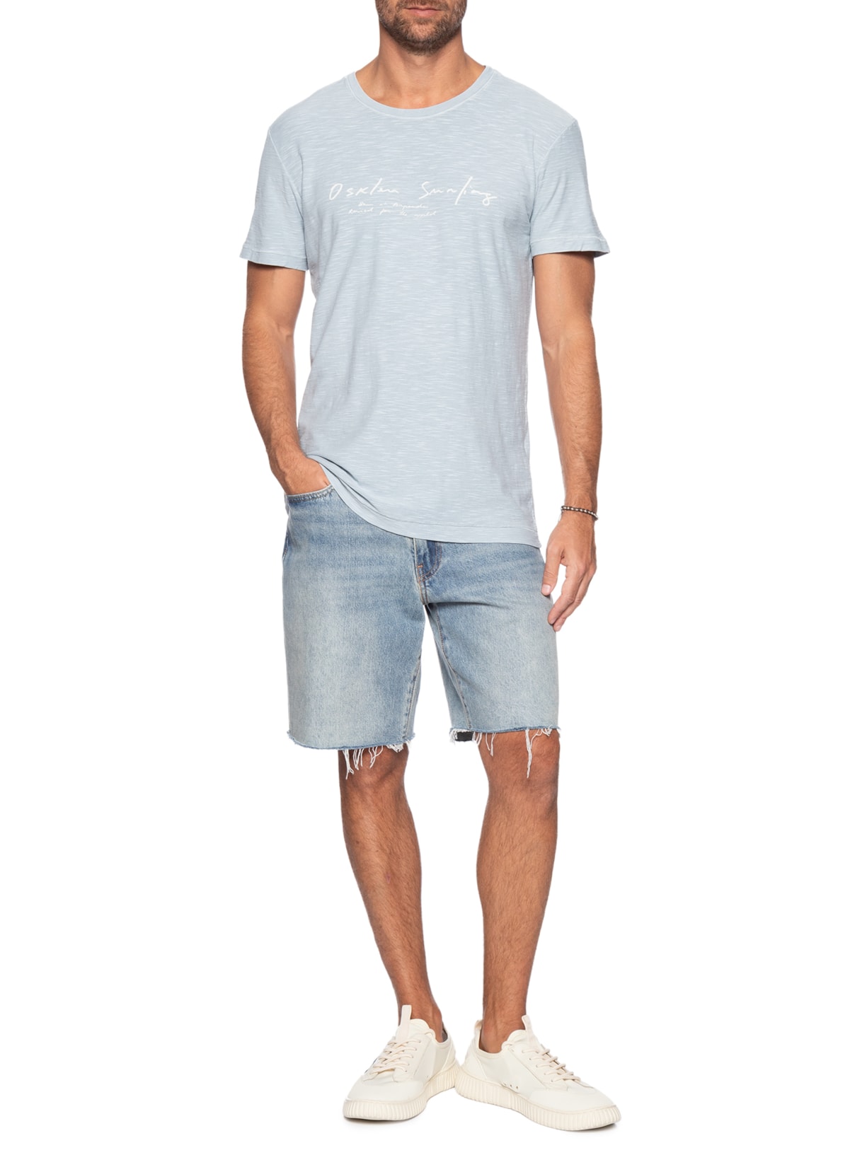 Camiseta Masculina Slim Rough Surfing Arpoador -Azul Osklen
