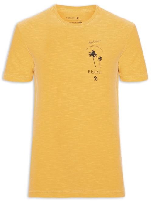 Camiseta Masculina Slim Rough The City - Amarelo