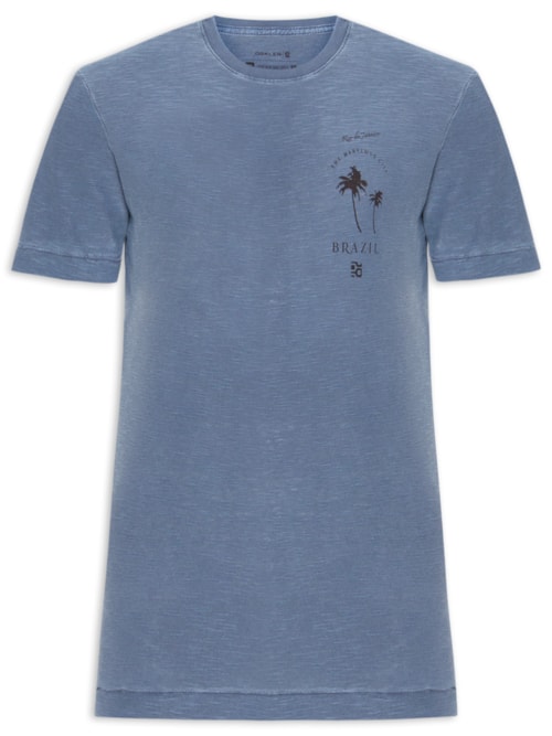 Camiseta Masculina Slim Rough The City Mc - Azul