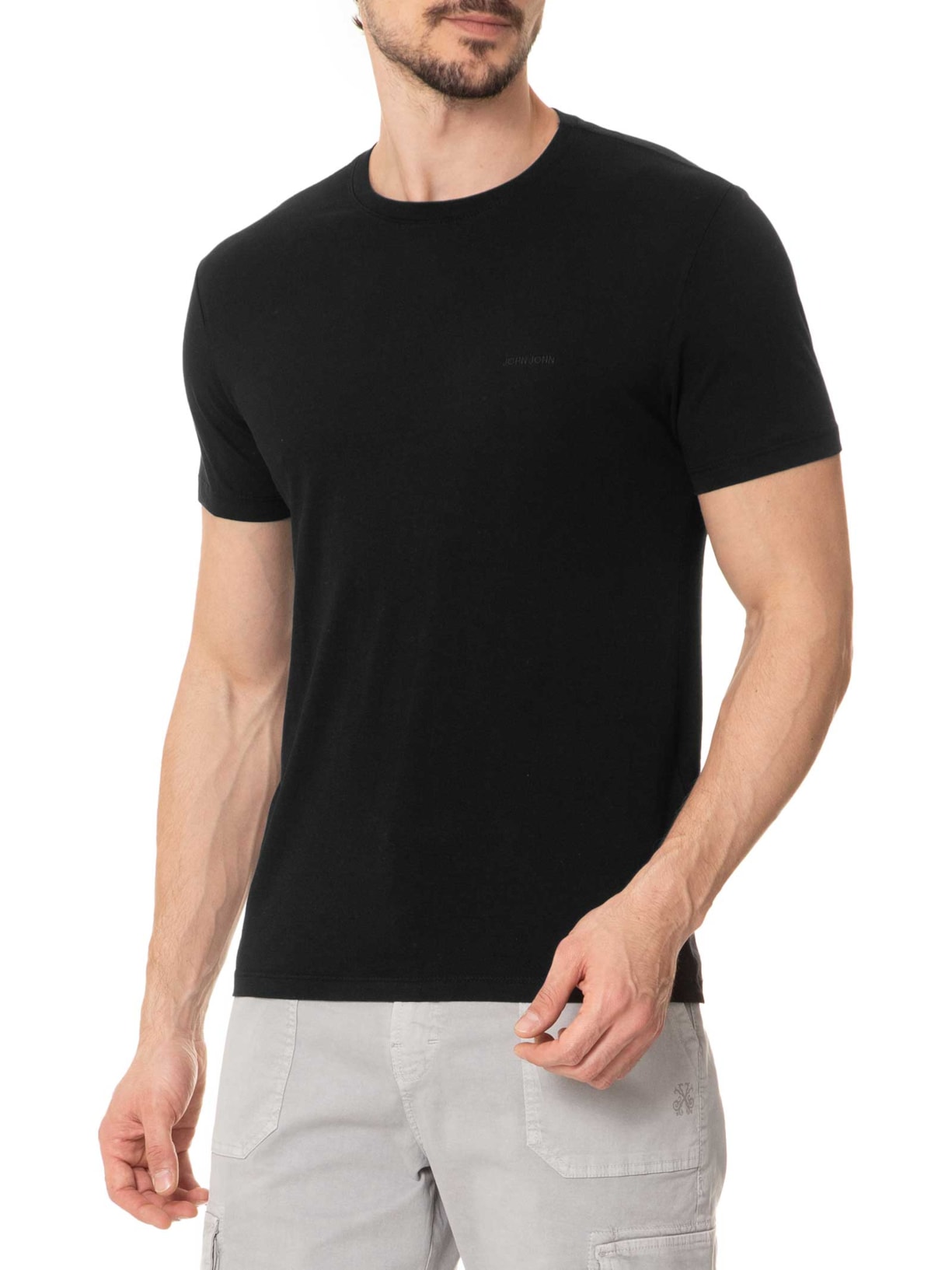 Camiseta Masculina Slim Soft Preto John John