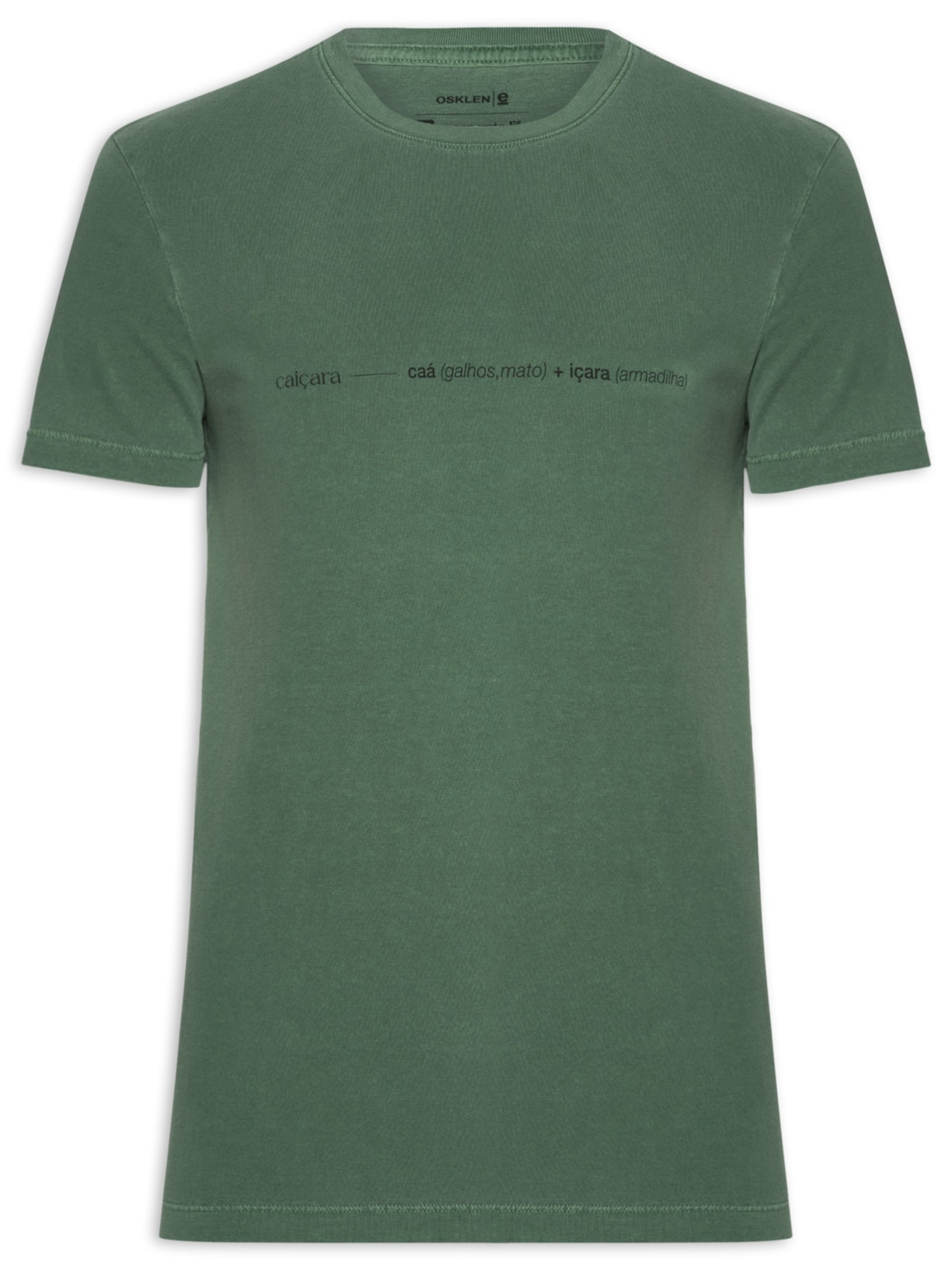 Camiseta Masculina Slim Stone Caiçara Manga Curta Verde Osklen