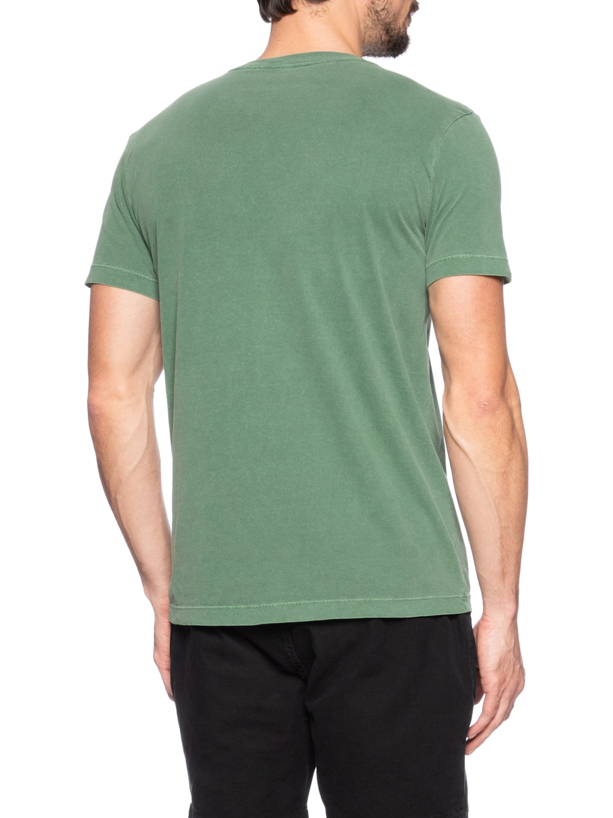 Camiseta Masculina Slim Stone Coqueiro Gaze Manga Curta Verde Osklen