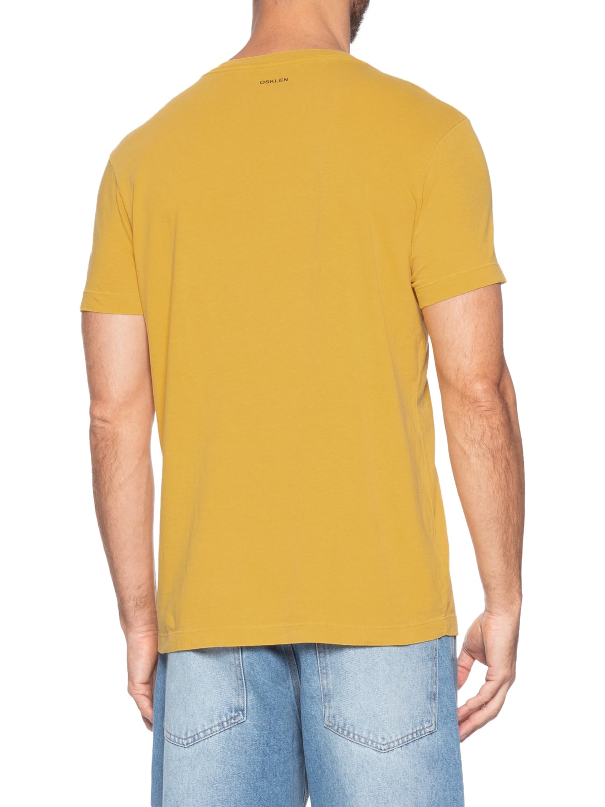Camiseta Masculina Slim Stone Coqueiro Mc  Amarelo Osklen