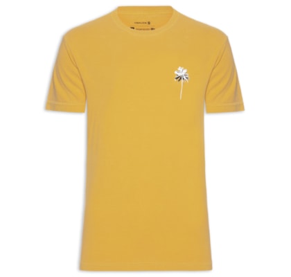 Camiseta Masculina Slim Stone Coqueiro Mc -  Amarelo