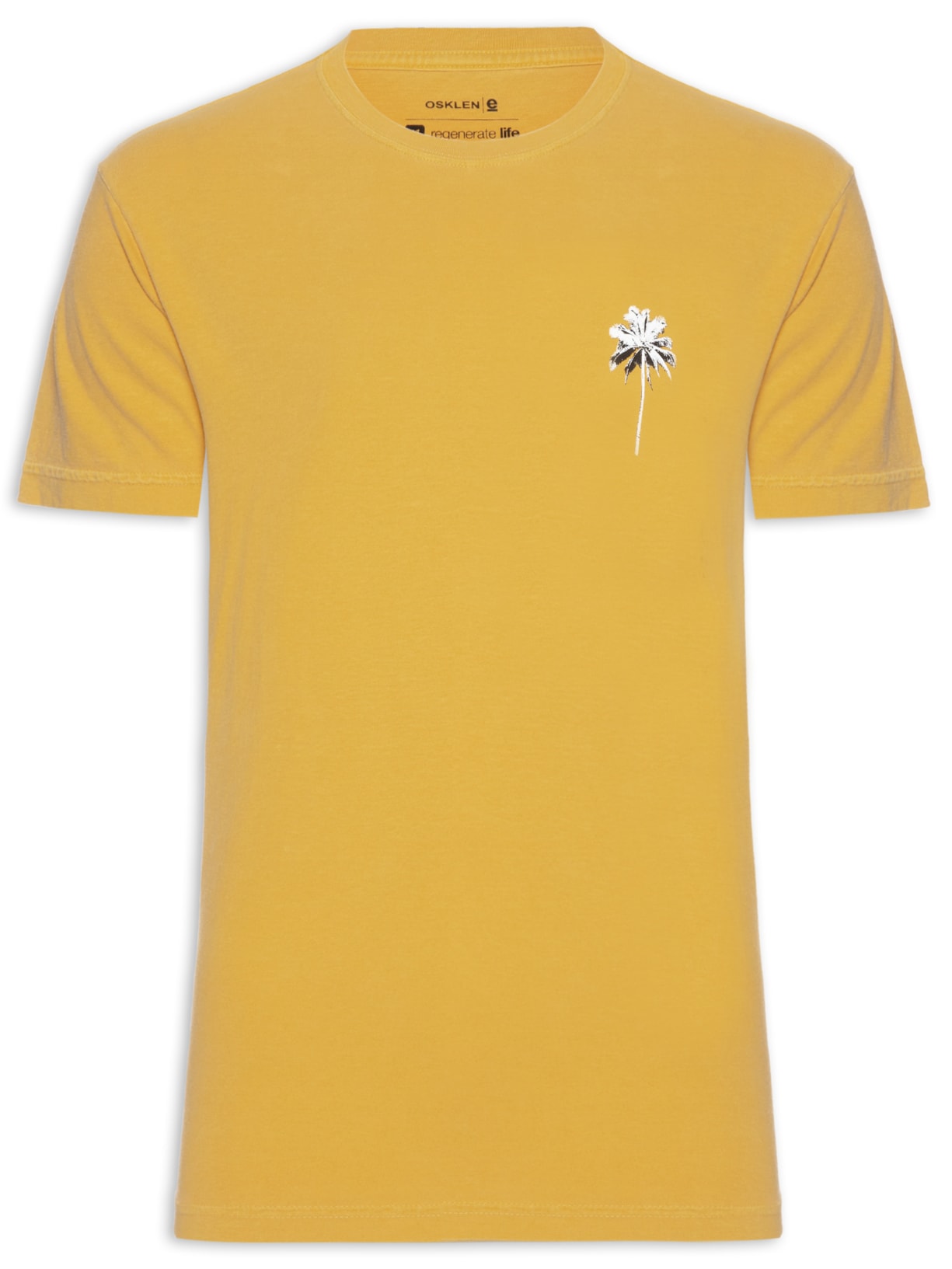 Camiseta Masculina Slim Stone Coqueiro Mc - Amarelo