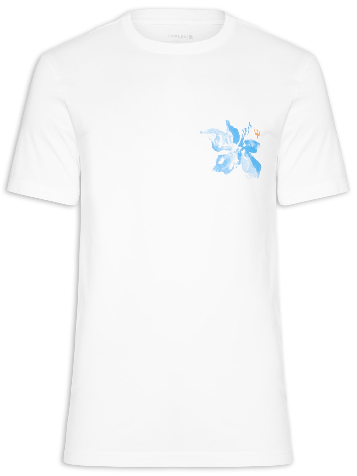 Camiseta Masculina Slim Stone Flor Surf Manga Curta Branco Osklen