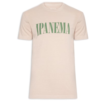 Camiseta Masculina Slim Stone Ipanema Serif Manga Curta - Rosa