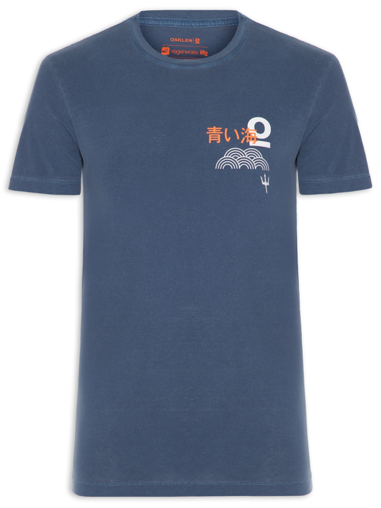 Camiseta Masculina Slim Stone Ocean Azul Osklen