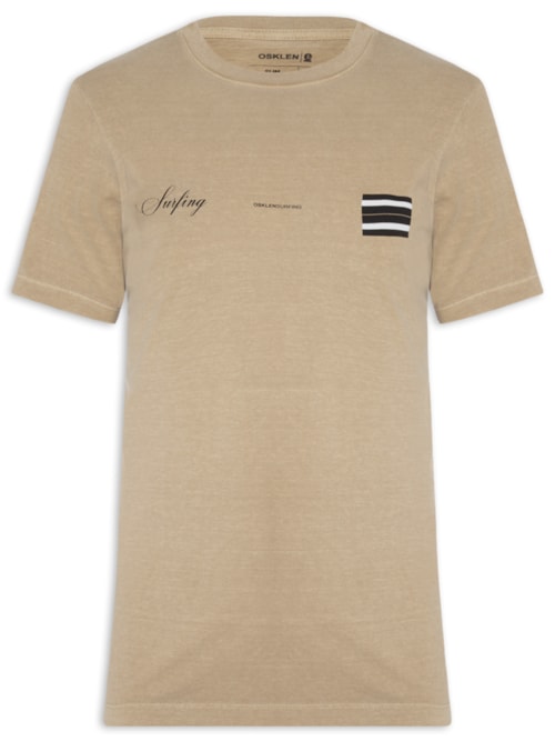 Camiseta Masculina Slim Stone Surfing Cursive – Bege