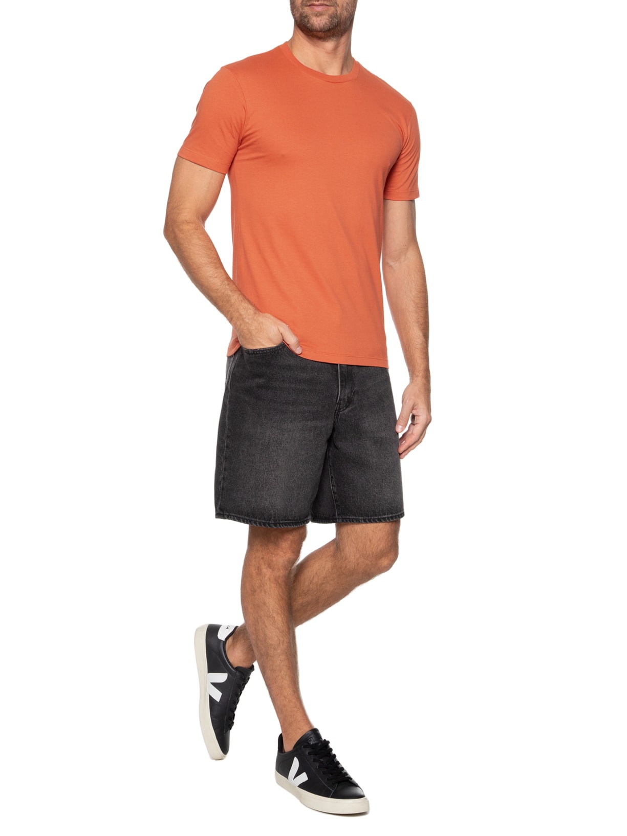 Camiseta Masculina Slim Tab Tee Laranja Levi's