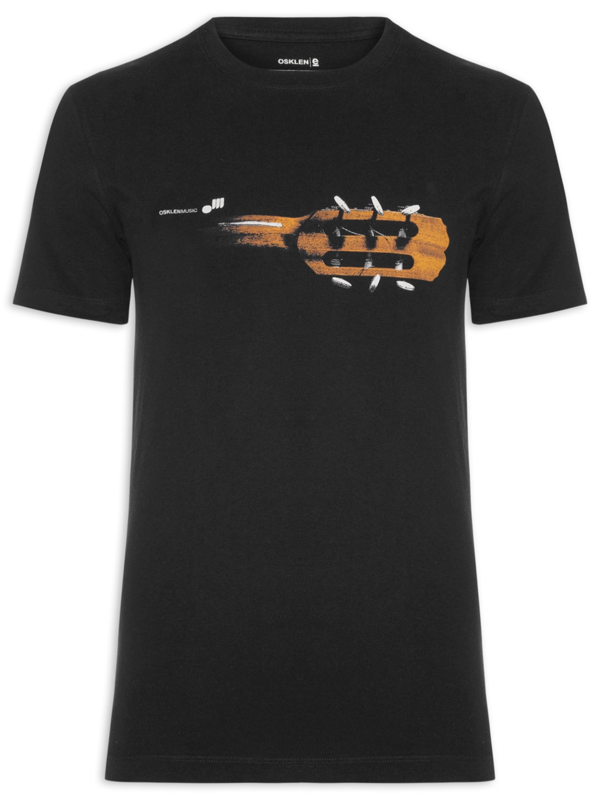 Camiseta Masculina Slim Vintage Acoustic Guitar - Preto