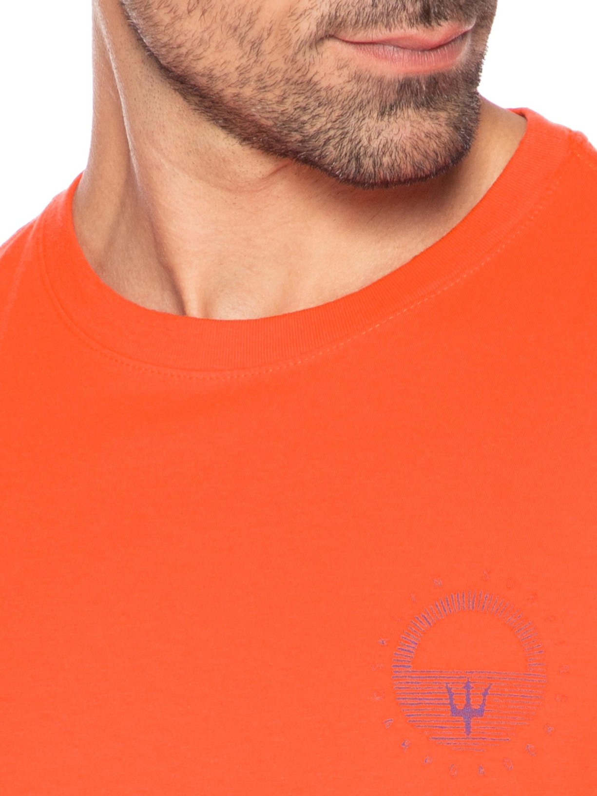 Camiseta Masculina Slim Vintage Climbing Manga Curta Laranja Osklen