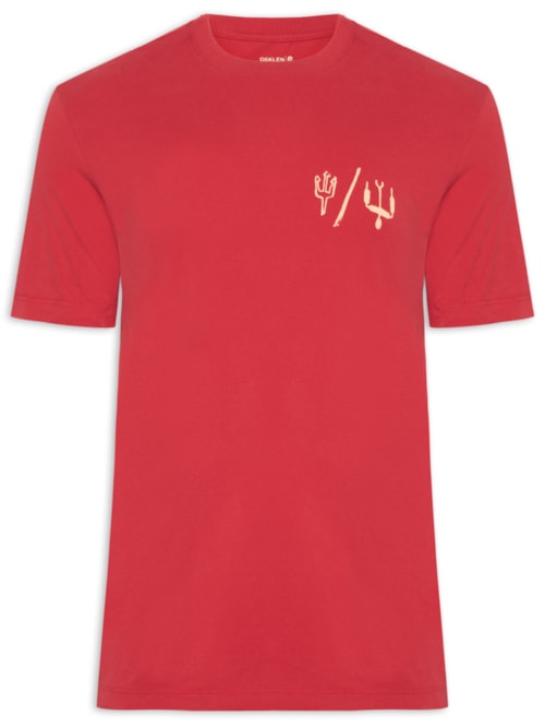 Camiseta Masculina Slim Vintage Kite Icons Manga Curta - Vermelho