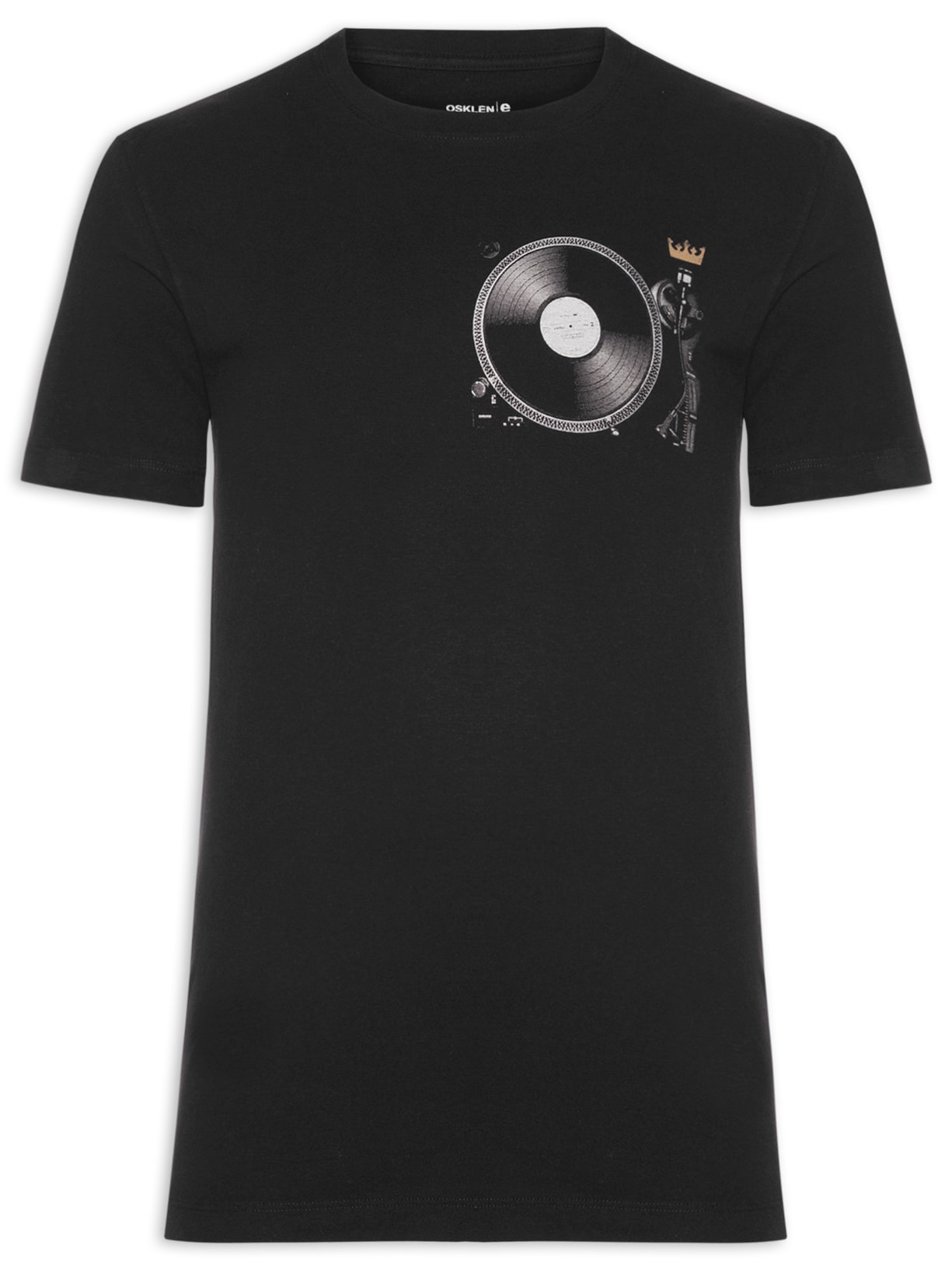 Camiseta Masculina Slim Vintage Record Player - Preto