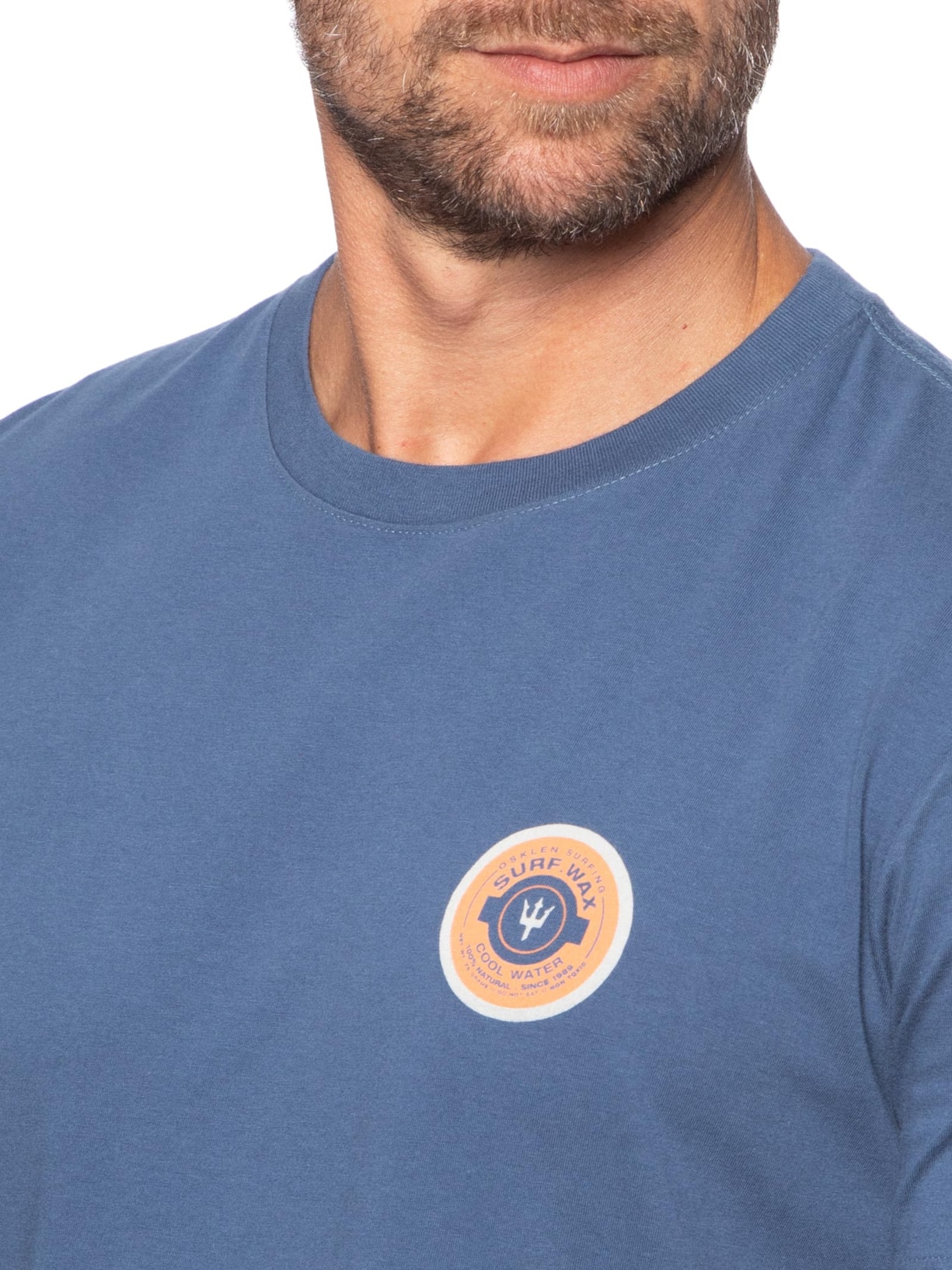 Camiseta Masculina Slim Vintage Surf Wax Mc Azul Osklen