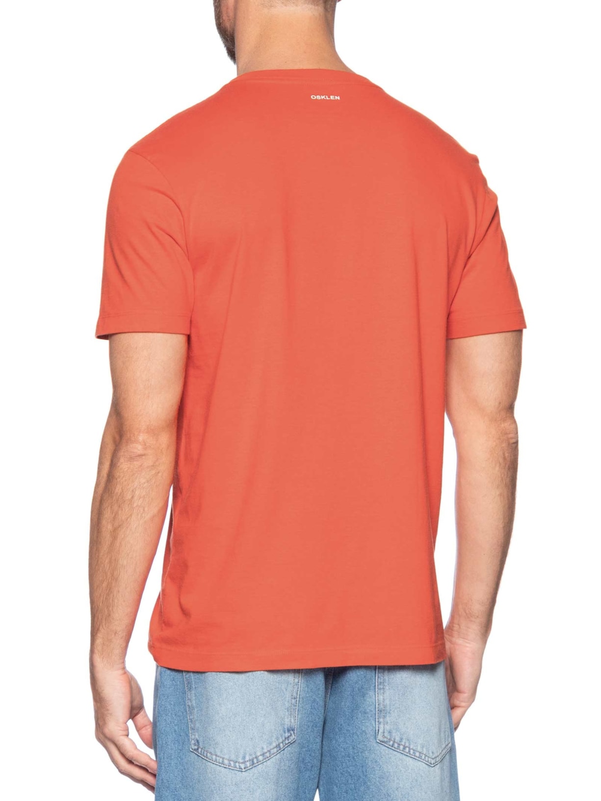Camiseta Masculina Slim Vintage Trid Caiçara Laranja Osklen
