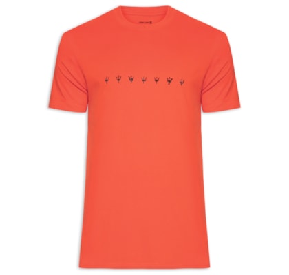 Camiseta Masculina Slim Vintage Underwater Manga Curta - Laranja