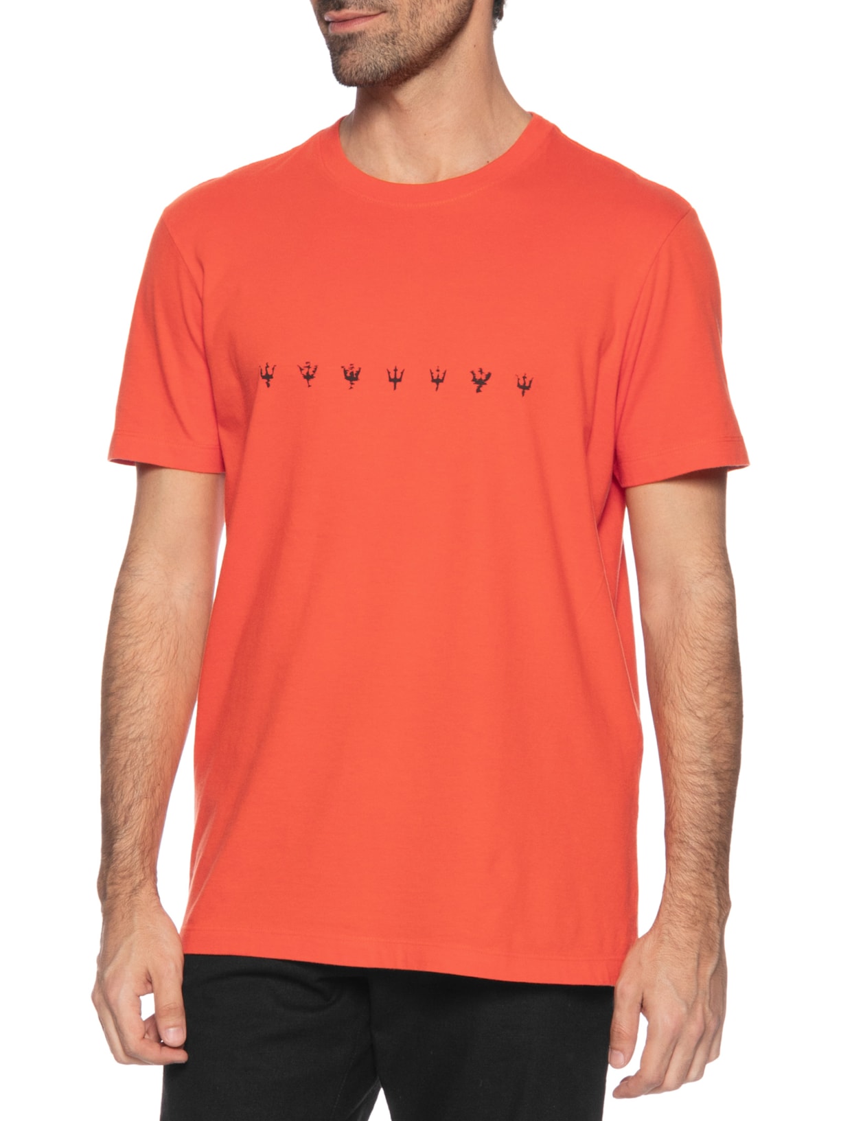 Camiseta Masculina Slim Vintage Underwater Manga Curta Laranja Osklen