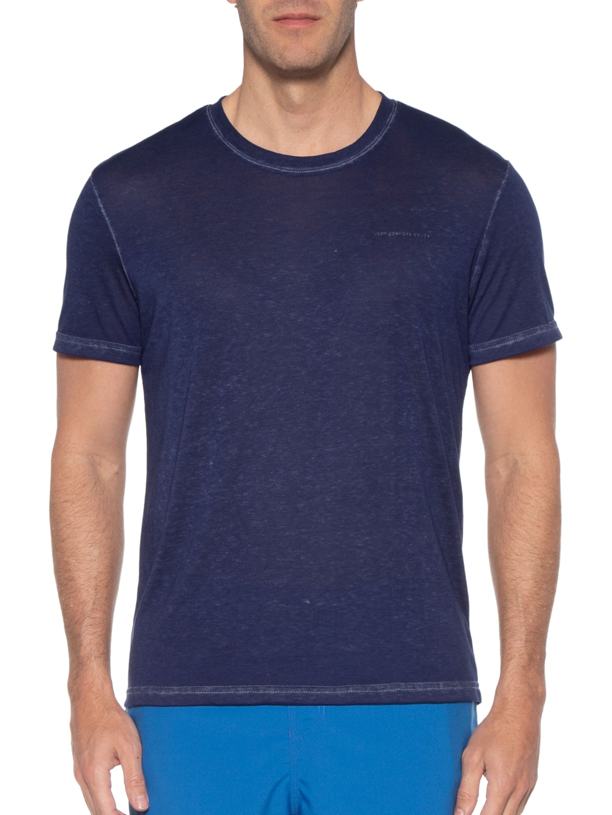Camiseta Masculina Slub Azul Jab