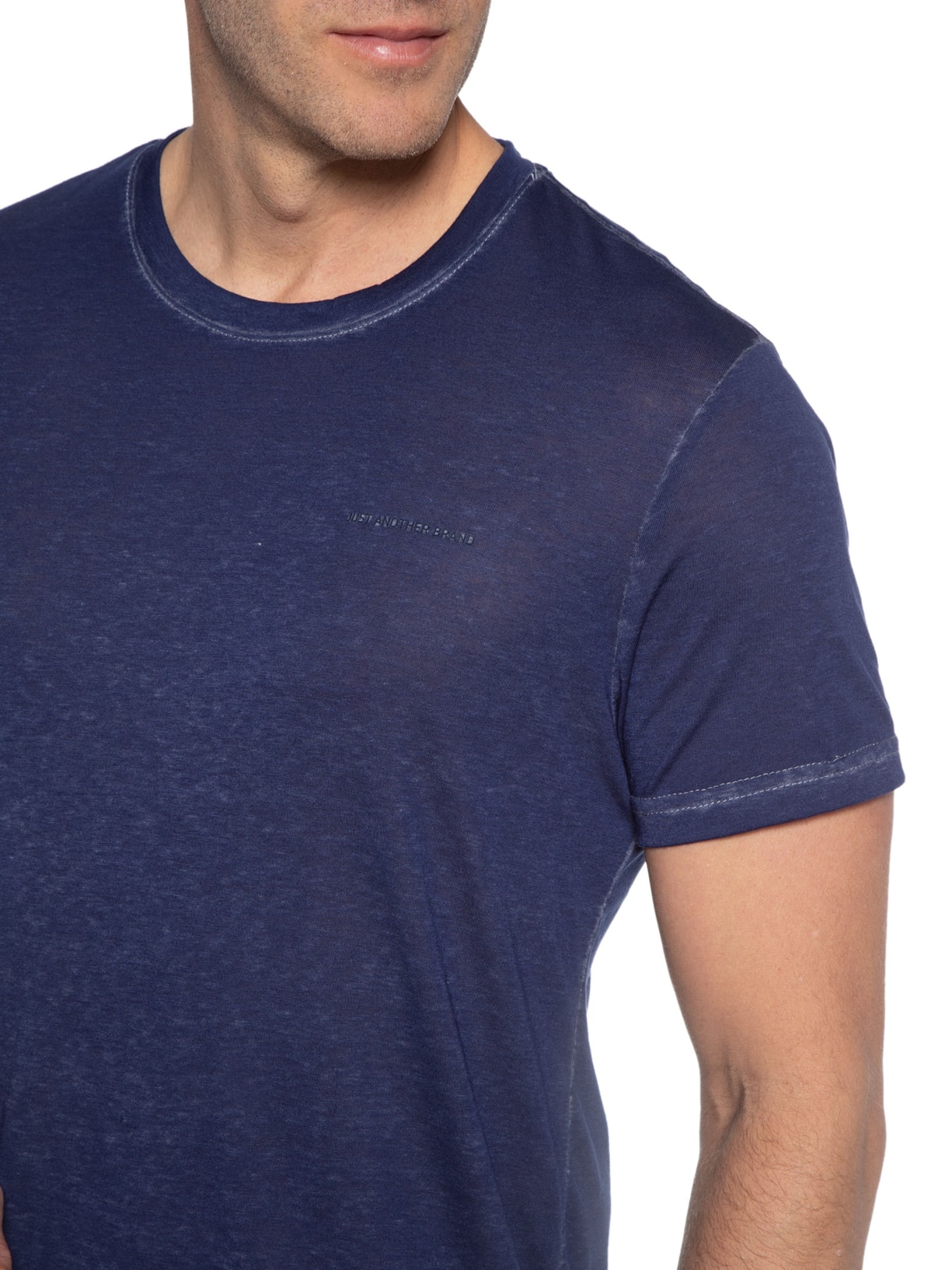 Camiseta Masculina Slub Azul Jab