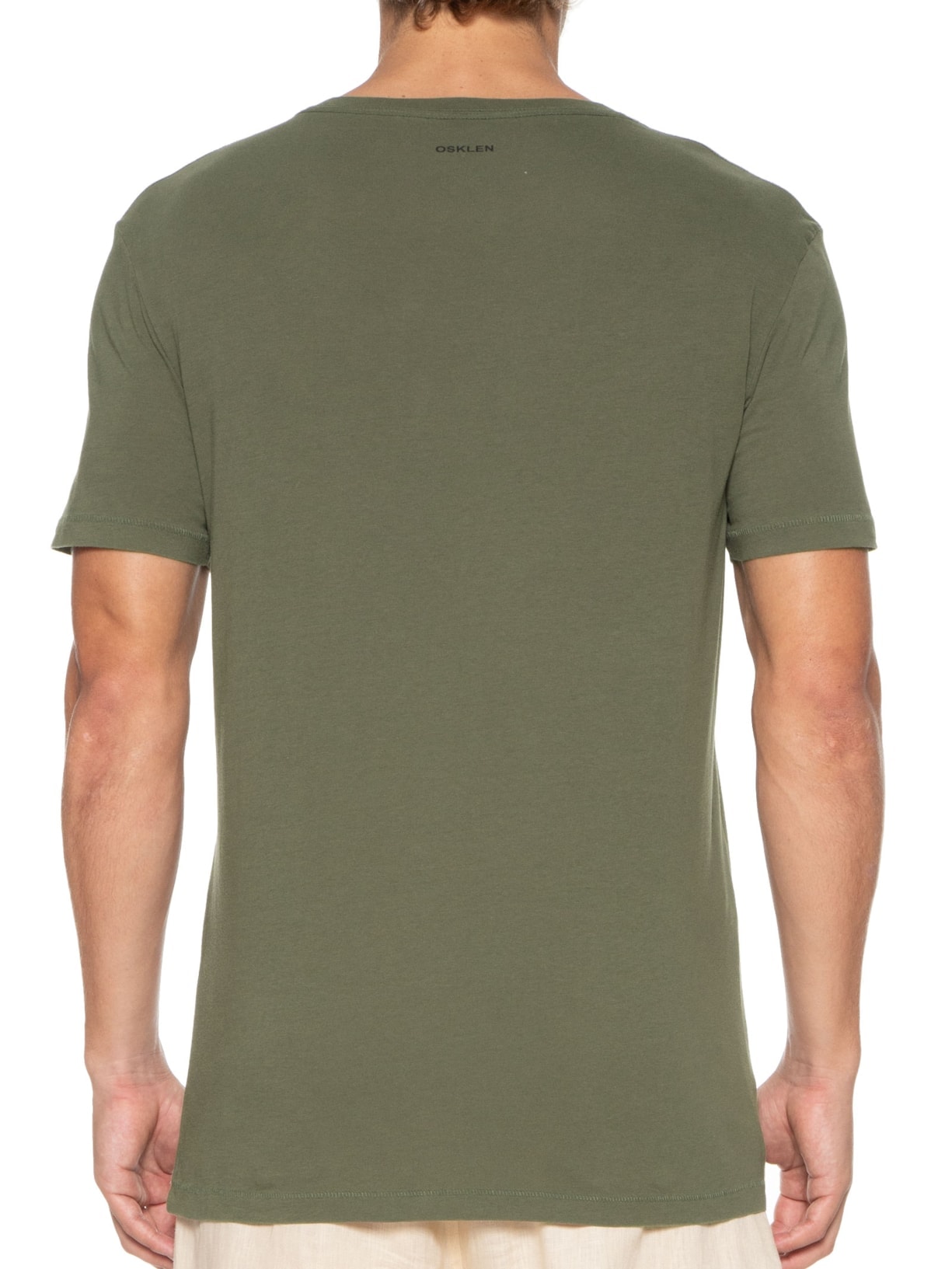 Camiseta Masculina Soft Used Brasao Flores Verde Osklen
