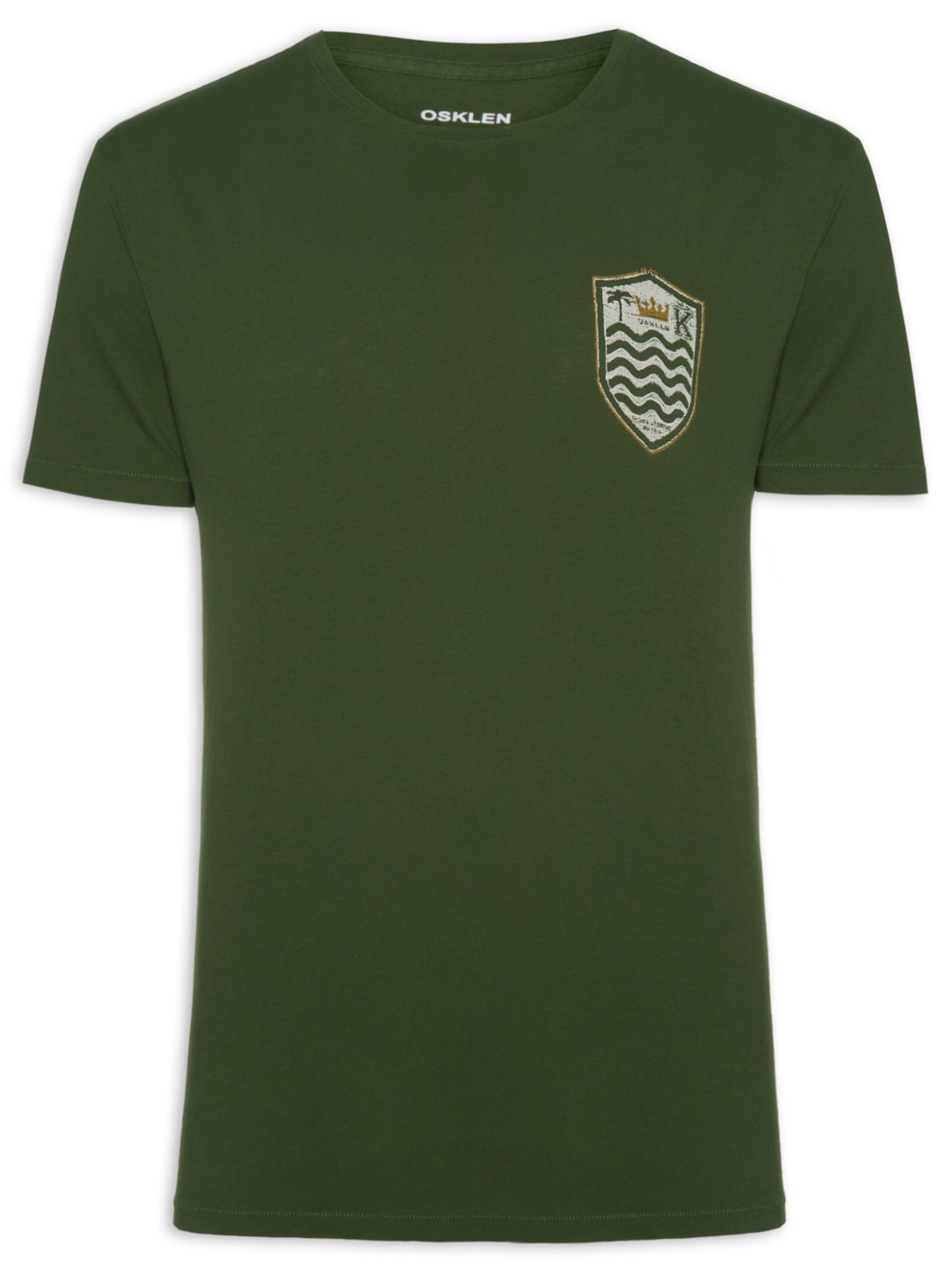Camiseta Masculina Soft Used Brasao Gaze - Verde