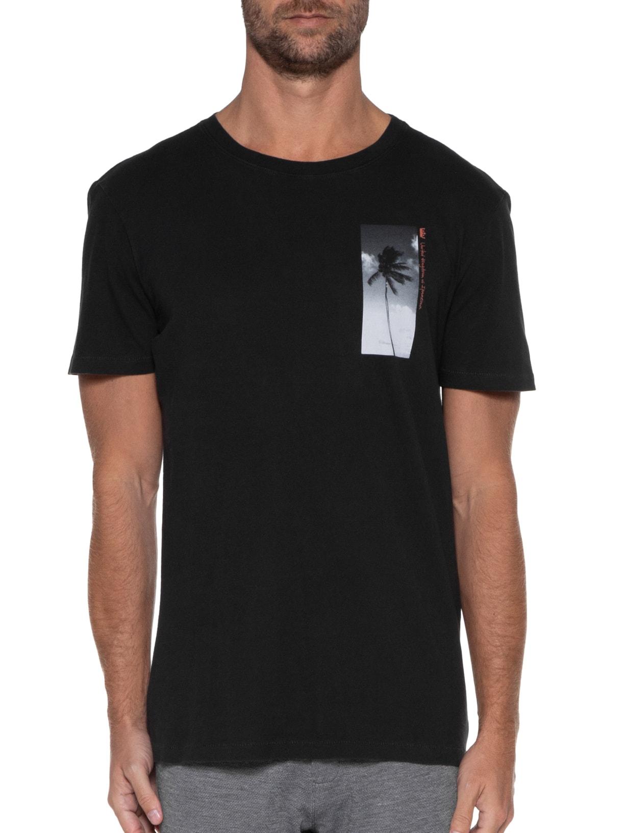 Camiseta Masculina Soft Used Coqueiro Uki Preto Osklen