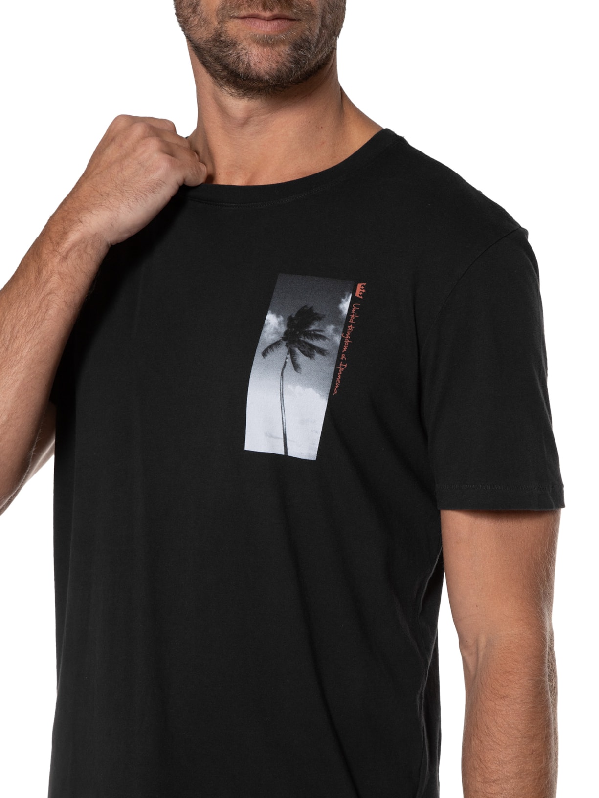 Camiseta Masculina Soft Used Coqueiro Uki Preto Osklen