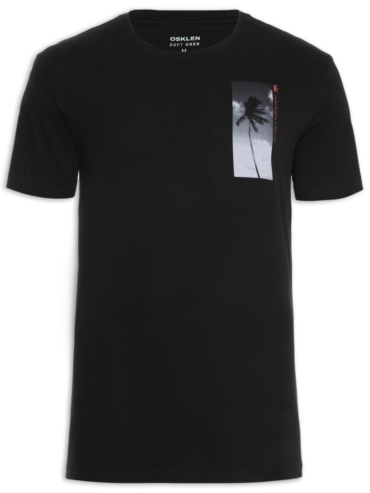 Camiseta Masculina Soft Used Coqueiro Uki - Preto