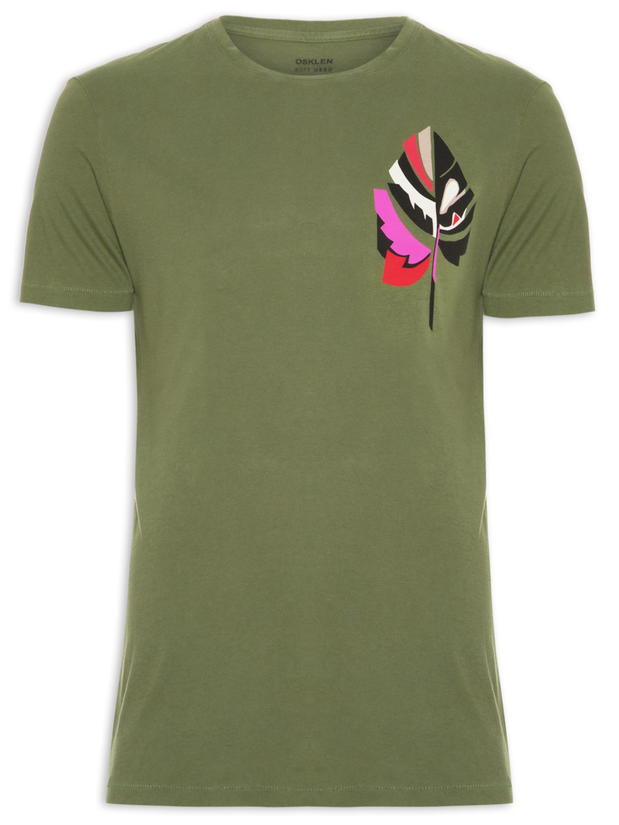 Camiseta Masculina Soft Used Coqueiro - Verde