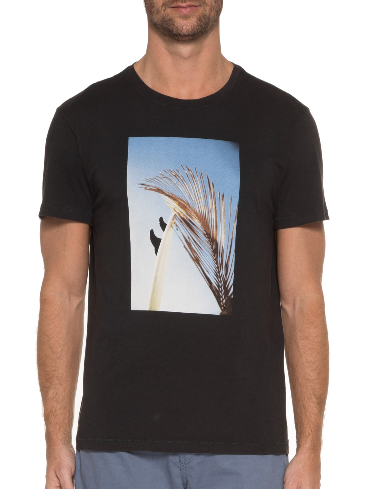 Camiseta Masculina Soft Used Folha Seca Preto Osklen